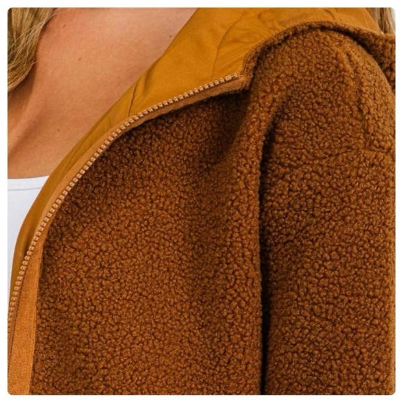 Petal Dew Woman’s Cozy Brown Hooded Jacket - Picture 3 of 5